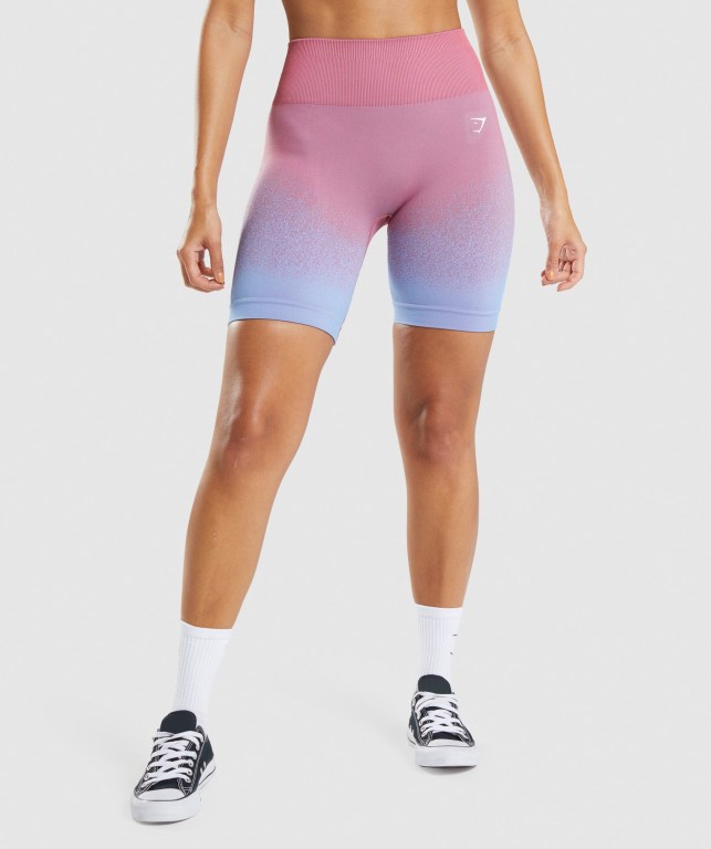 Bermudas Gymshark Adapt Ombre Seamless Cycling Mujer Rosas Rosas Azules Claro | e2JPFwTwATP