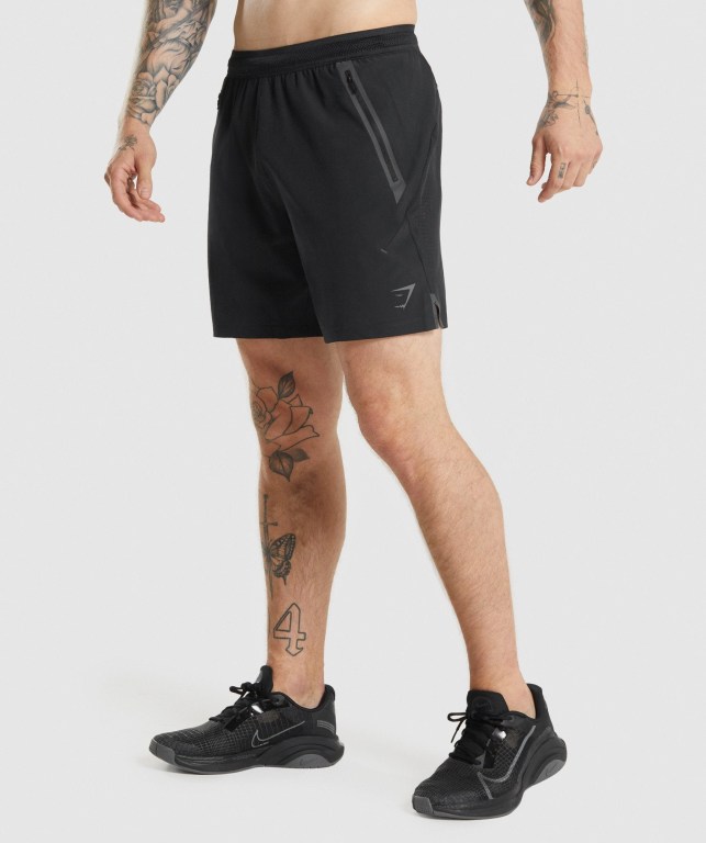 Bermudas Gymshark Apex Perform Hombre Negros | Fu1FfwWYco3