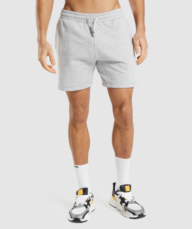 Bermudas Gymshark Crest Hombre Grises Claro | NjAJF4UaCFw