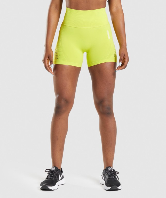 Bermudas Gymshark Energy Seamless Mujer Amarillos | UIxvclt3xDV