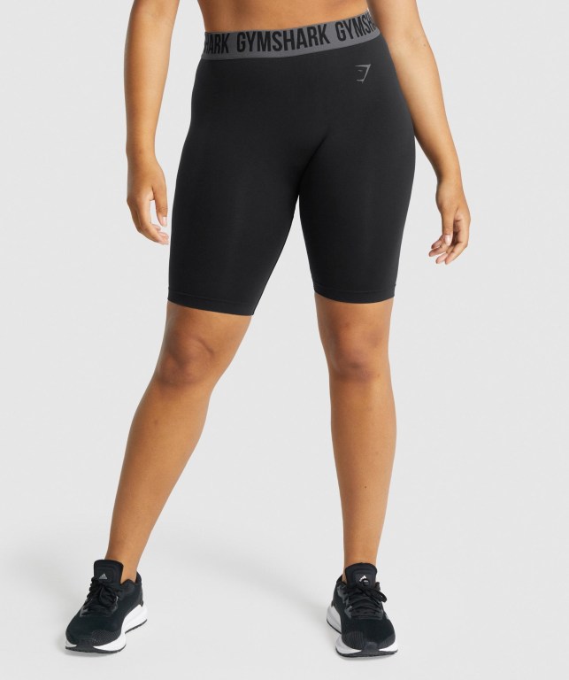 Bermudas Gymshark Fit Seamless Cycling Mujer Negros | tPG8p4hWuiT