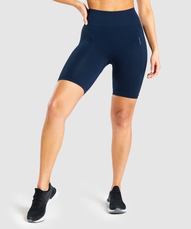 Bermudas Gymshark Flex Cycling Mujer Azul Marino | X79HB8ykUyW