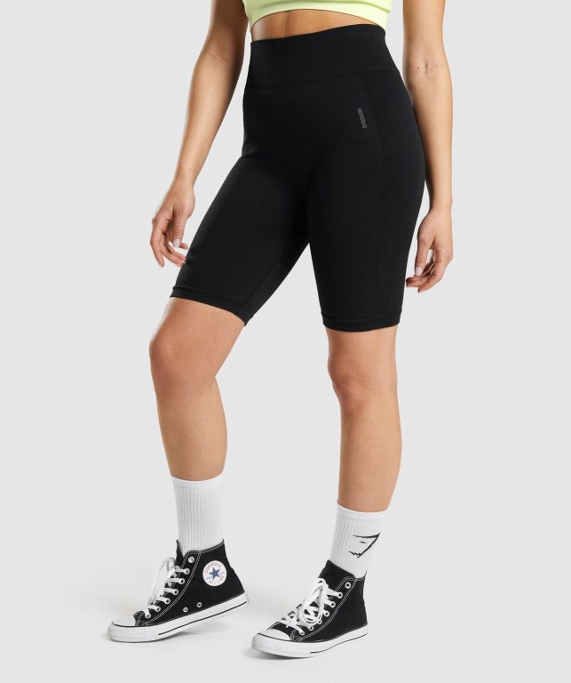 Bermudas Gymshark Flex Cycling Mujer Negros Grises | 5zoLhCEqljQ