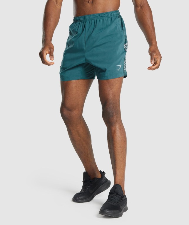 Bermudas Gymshark Graphic Deporte Hombre Turquesa | 8WcToQOYQNp