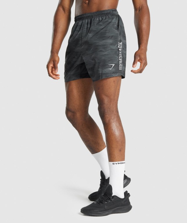 Bermudas Gymshark Graphic Deporte Hombre Negros | ZDRuOACubgF