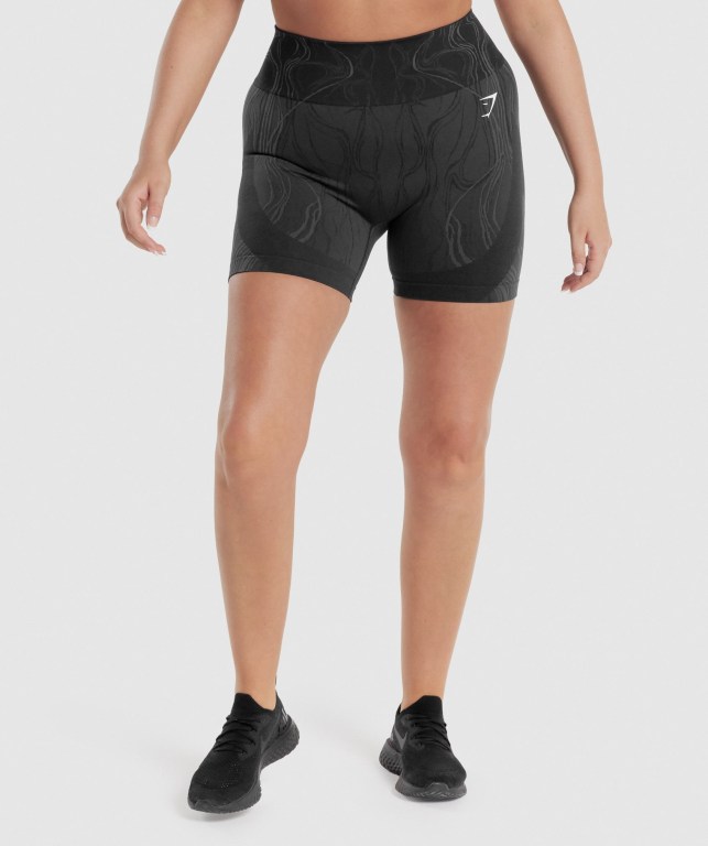 Bermudas Gymshark Mercury Seamless Mujer Negros | tULT8351iLr