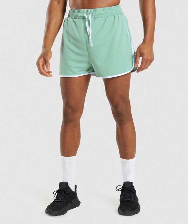 Bermudas Gymshark Recess 3" Hombre Azules Blancos | buntK2GsCd1