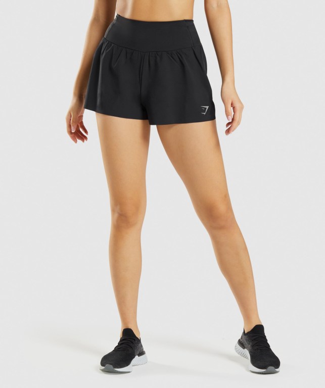 Bermudas Gymshark Speed Mujer Negros | 1WIWMccFrdP