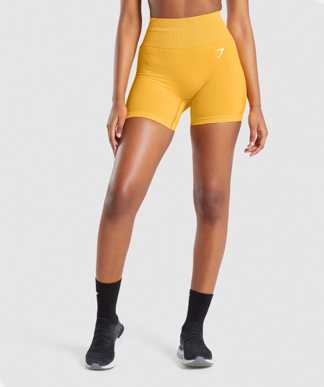 Bermudas Gymshark Vital Seamless 2.0 Mujer Amarillos | 9eDDAFTTEcE