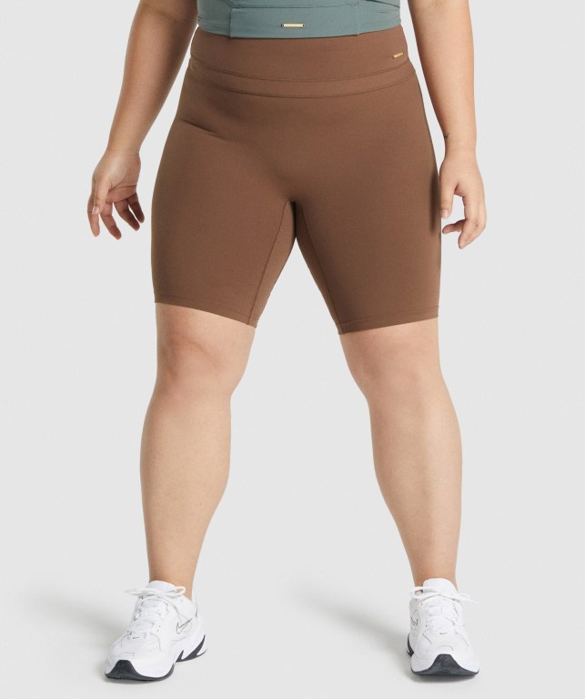 Bermudas Gymshark Whitney Cycling Mujer Marrom | rJxL96YjMCF