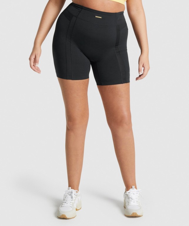 Bermudas Gymshark Whitney Mesh Mujer Negros | UNq4NneyK3j