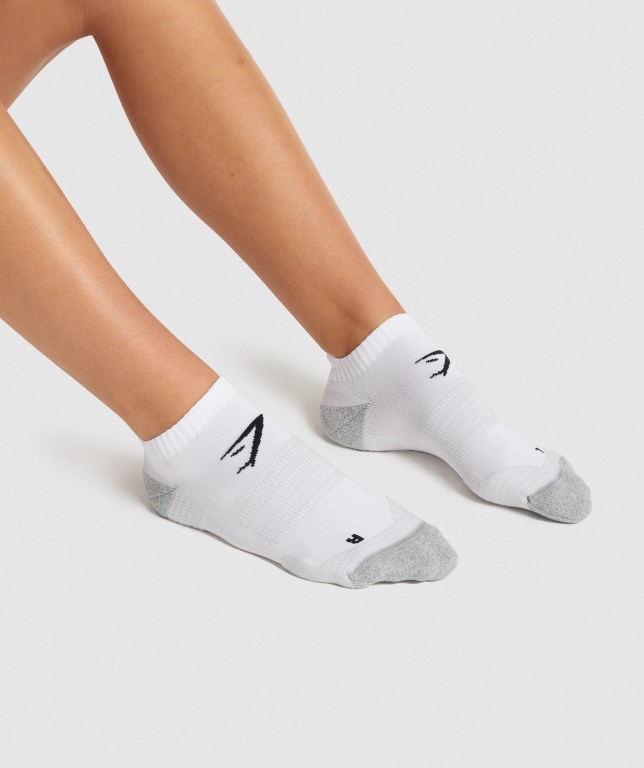 Calcetines Gymshark Ankle Performance Hombre Blancos | Eit3QjoKrq8