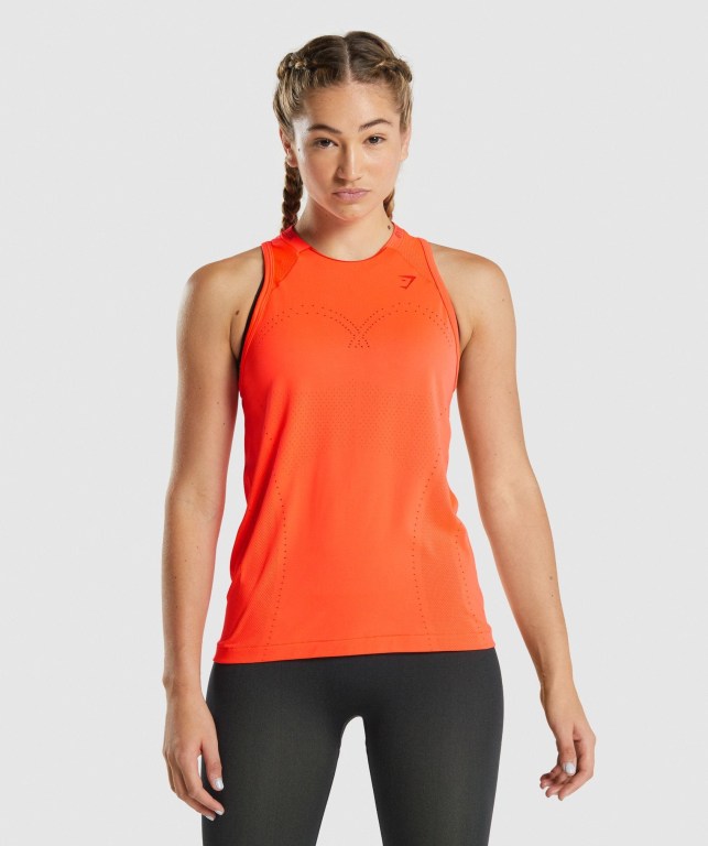 Camiseta De Tirantes Para Correr Gymshark Apex Seamless Mujer Naranjas | MwLmUN38hr7