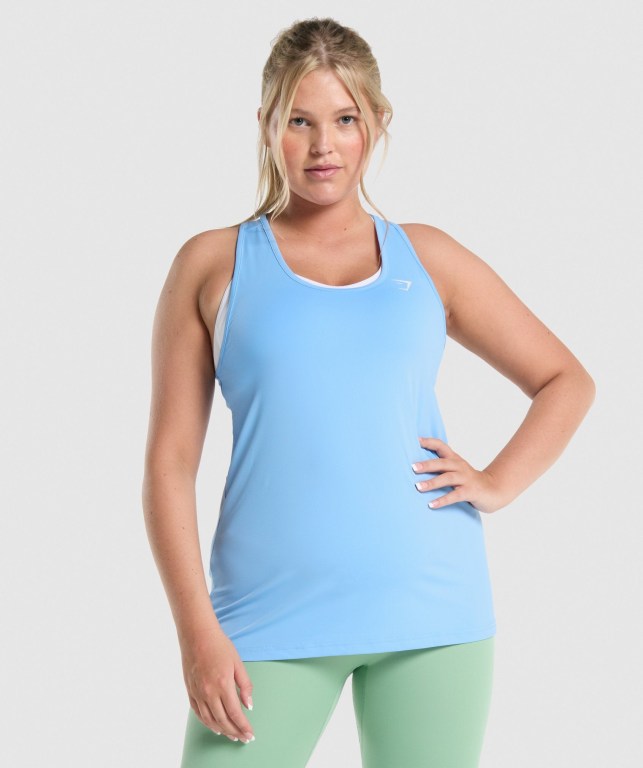 Camiseta De Tirantes Para Correr Gymshark Entrenamiento Mujer Azules Claro | kLz3vxiV1UC