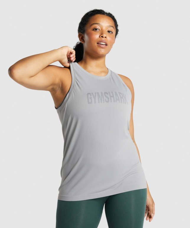 Camiseta De Tirantes Para Correr Gymshark Fit Seamless Loose Mujer Grises | kNC4tX2x7CD