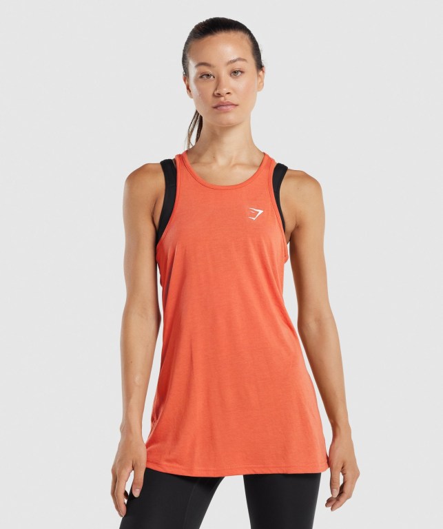 Camiseta De Tirantes Para Correr Gymshark Entrenamiento Oversized Mujer Naranjas | rT9XPD721cn