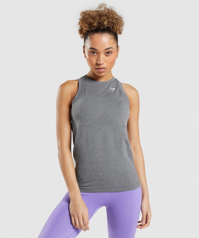 Camiseta De Tirantes Para Correr Gymshark Vital Seamless 2.0 Light Mujer Grises | sbPDYU87qkT