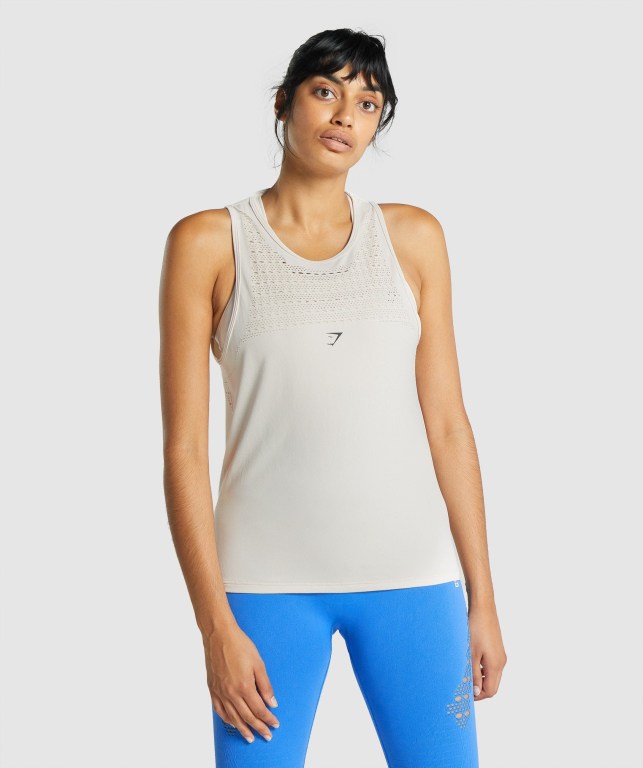 Camiseta De Tirantes Para Correr Gymshark Energy Seamless Loose Mujer Creme | y2AwCrOhA9X