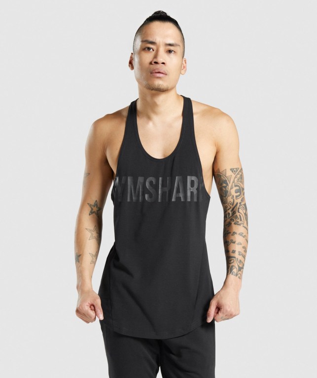 Chalecos Gymshark Bold Hombre Negros Negros | CbgqKr5ipOS