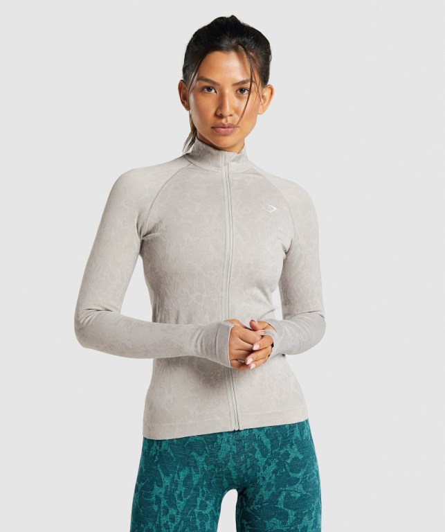 Chaquetas Gymshark Adapt Animal Seamless Zip Up Mujer Grises | nupgu8SJ9uY