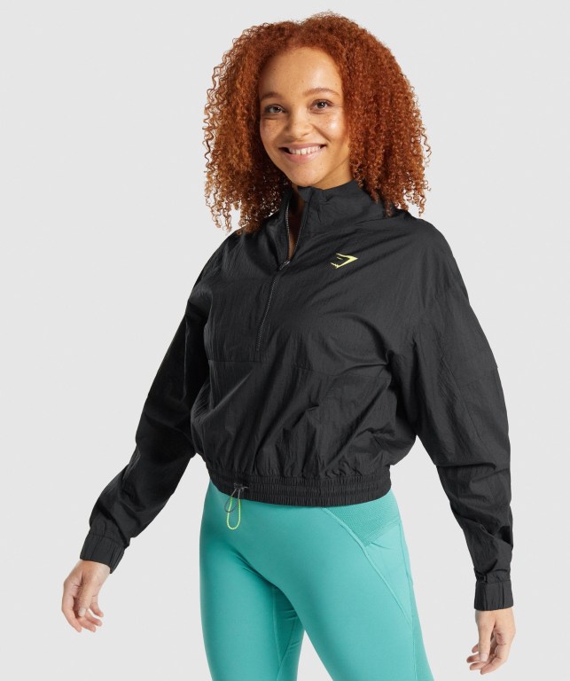 Chaquetas Gymshark Pulse Woven Jacket Mujer Negros | OwYszWDrgfk