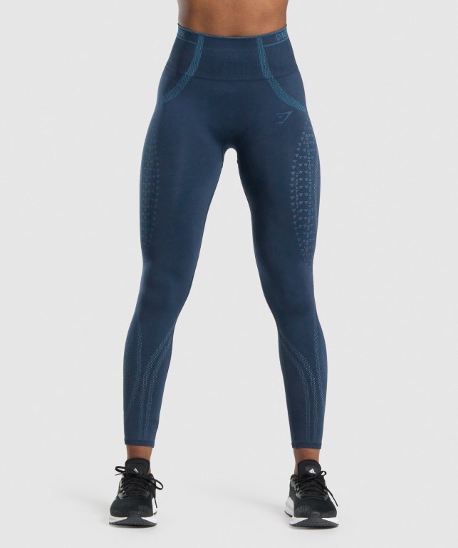 Leggins Gymshark Apex Seamless Mujer Azul Marino Azules Claro | Pp8q4STGD8J