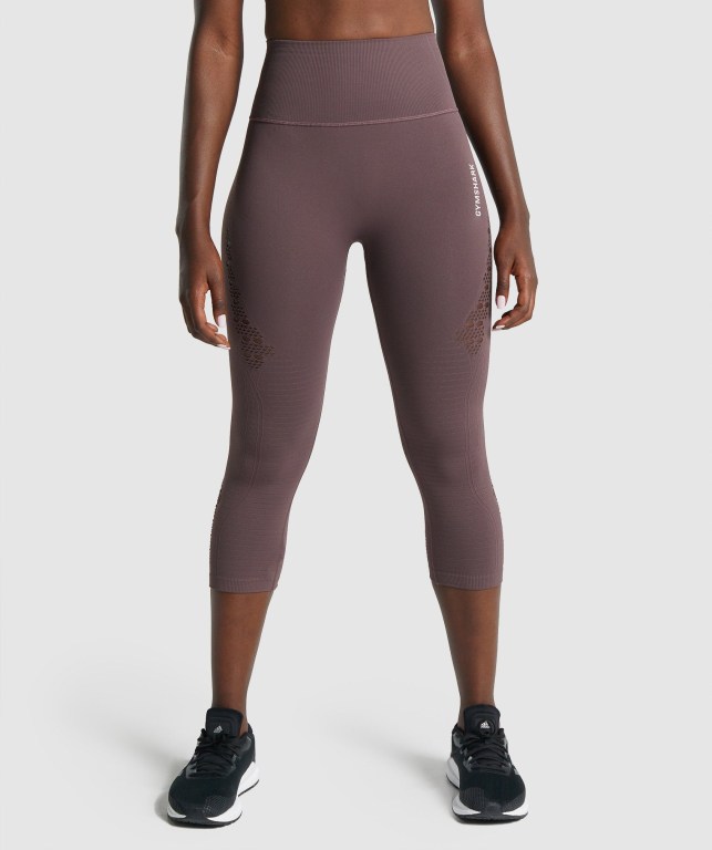 Leggins Gymshark Energy Seamless Cropped Mujer Marrom | flgX9RywRWm