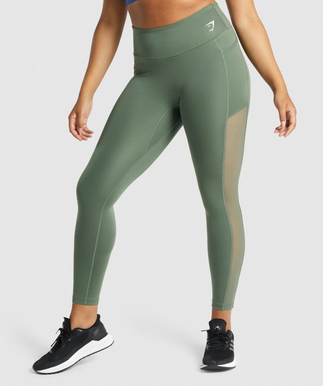 Leggins Gymshark Entrenamiento Mesh Pocket Mujer Verdes | sIxowEVCEPD