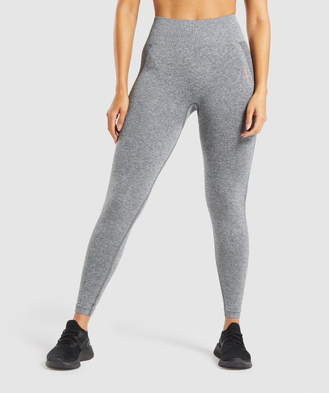 Leggins Gymshark Flex Mujer Grises Rosas | cvbFmTQ8tFN