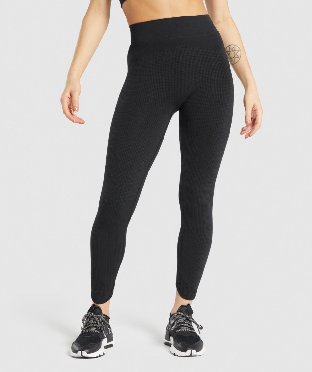 Leggins Gymshark Pause Seamless Mujer Negros | JFr74XrZurv