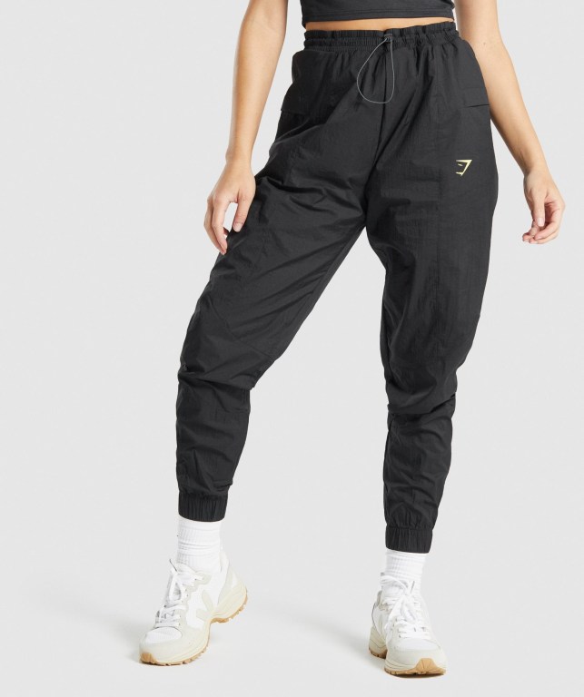 Pantalones Jogger Gymshark Pulse Woven Mujer Negros | aQvjt2oFAmd