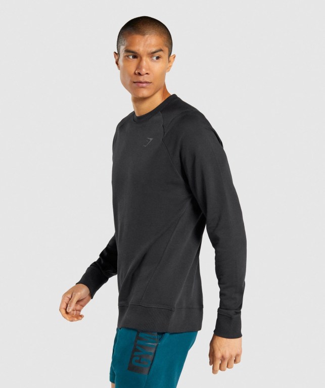 Pullover Gymshark Bold Crew Hombre Negros | Od9Ac3CQqMw