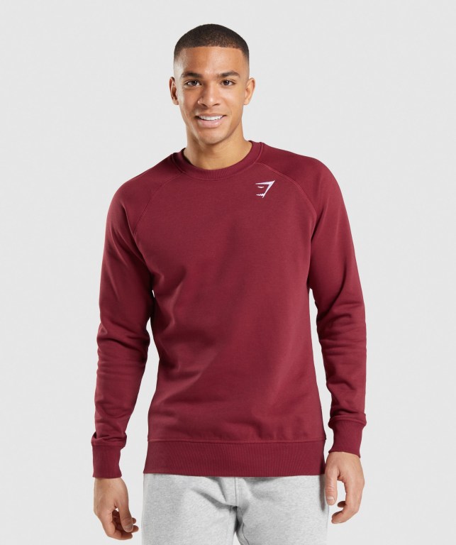 Pullover Gymshark Crest Sweatshirt Hombre Vino Rojos | UtbsbsiOojO