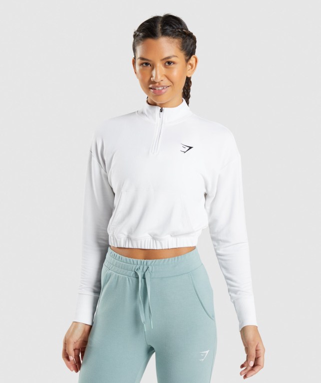 Pullover Gymshark Entrenamiento Pippa Mujer Blancos | FlUdeLumWtT