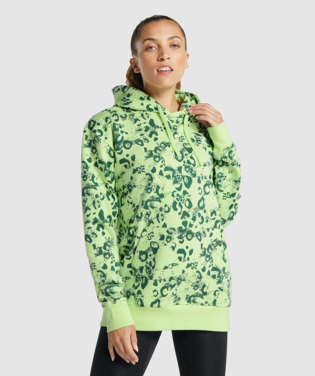 Sudadera Con Capucha Gymshark Animal Graphic Mujer Verdes Claro Verdes Oscuro | uHlBi1g26JX