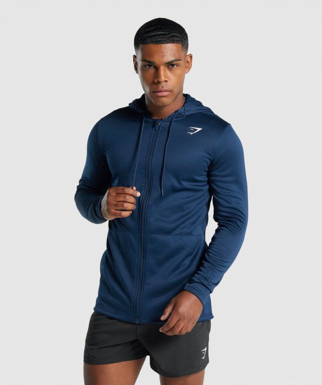 Sudadera Con Capucha Gymshark Arrival Zip Up Hombre Azul Marino | LcL4TFJH6Ie