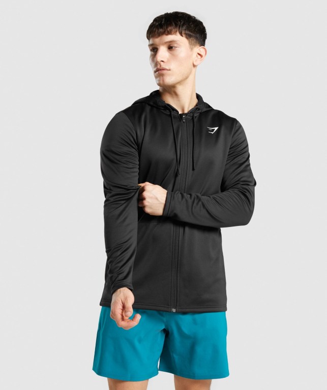 Sudadera Con Capucha Gymshark Arrival Zip Up Hombre Negros | f1E2KijWhbp