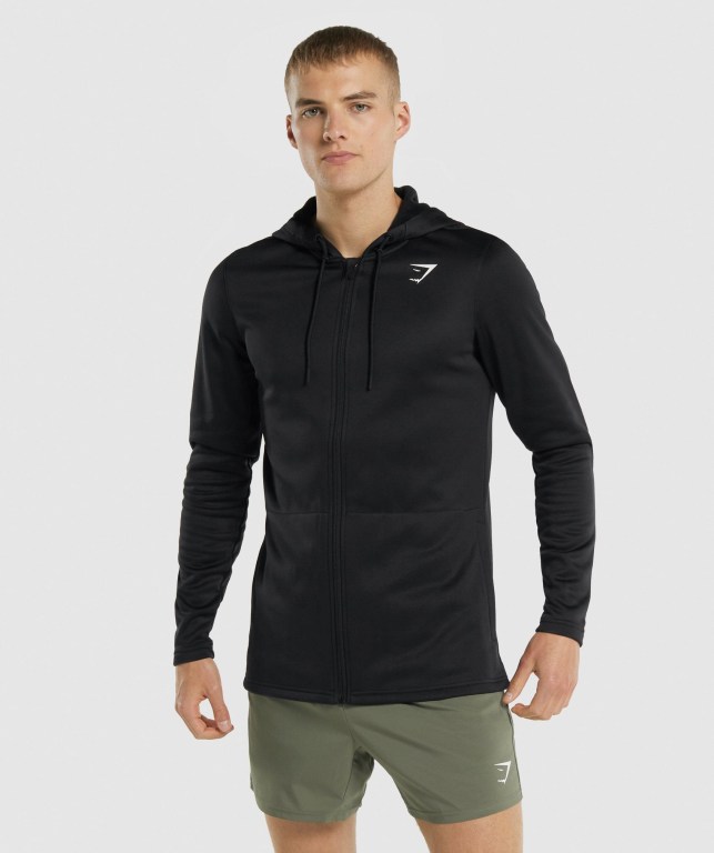 Sudadera Con Capucha Gymshark Arrival Zip Up Hombre Negros | lRFmrUu9EK6