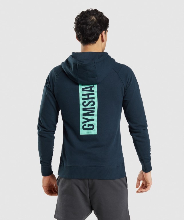 Sudadera Con Capucha Gymshark Bold Hombre Azul Marino | rUi8Rski1mR