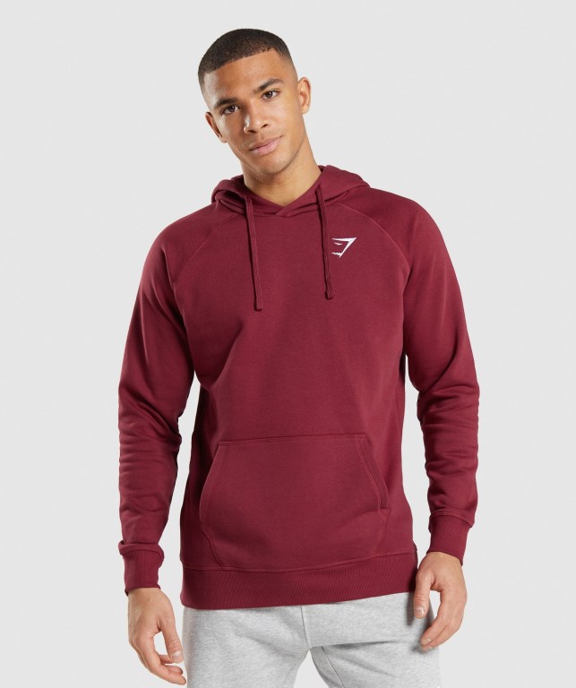 Sudadera Con Capucha Gymshark Crest Hombre Vino Rojos | 2FFJaH5iEU8