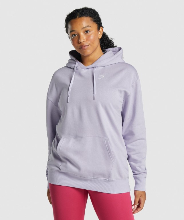 Sudadera Con Capucha Gymshark Entrenamiento Oversized Mujer Morados Claro | 4VObUwakI9R