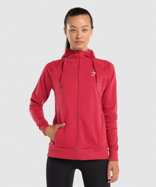 Sudadera Con Capucha Gymshark Entrenamiento Zip Up Mujer Vino | 5CnURcvqFPL