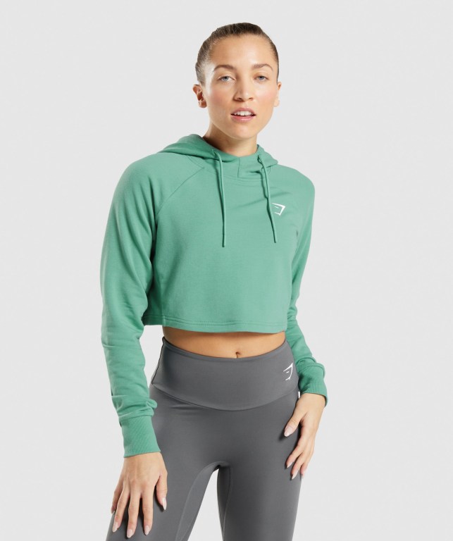 Sudadera Con Capucha Gymshark Entrenamiento Cropped Mujer Verdes | 6jOpkmjs2oU