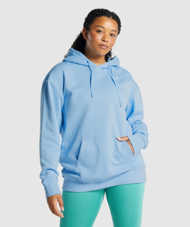 Sudadera Con Capucha Gymshark Entrenamiento Oversized Mujer Azules Claro | PFr6Y7sag9A