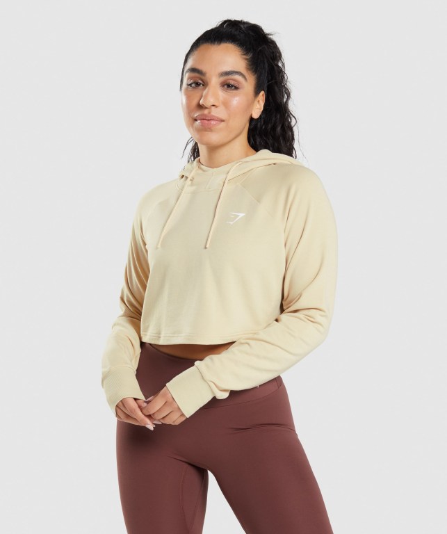 Sudadera Con Capucha Gymshark Entrenamiento Cropped Mujer Amarillos Claro Marrom | dHN4ikdjotY