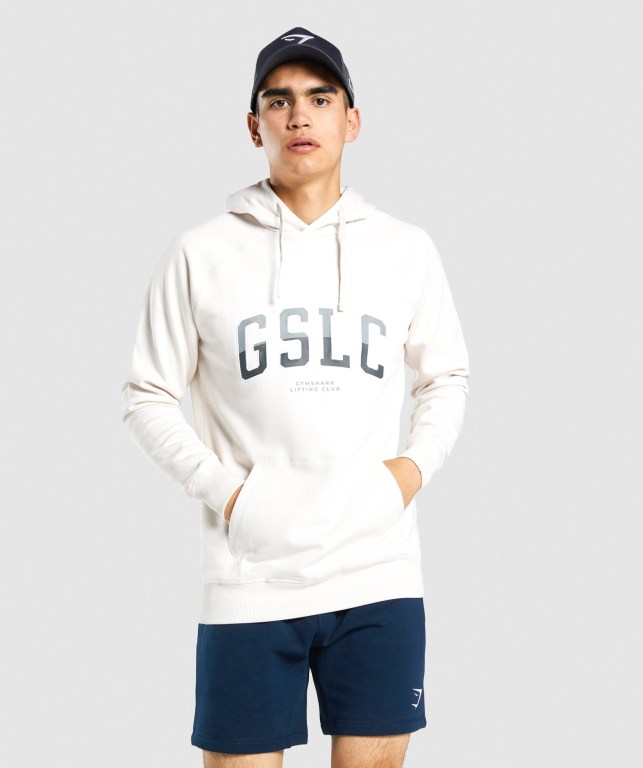 Sudadera Con Capucha Gymshark GSLC Collegiate Hombre Creme | pXz1WF7oDdp