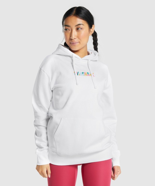 Sudadera Con Capucha Gymshark Sundae Graphic Oversized Mujer Blancos | 25jqAmgnUSx