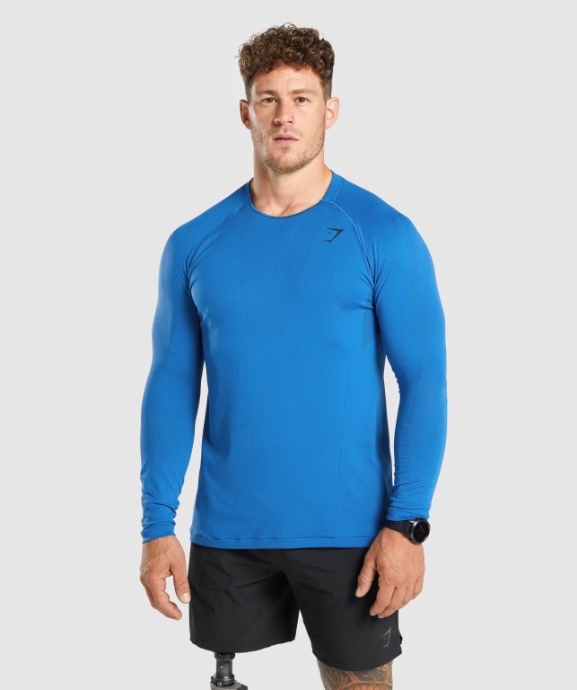 Sudaderas Gymshark Apex Seamless Hombre Azules | JGaqbWDtYAa