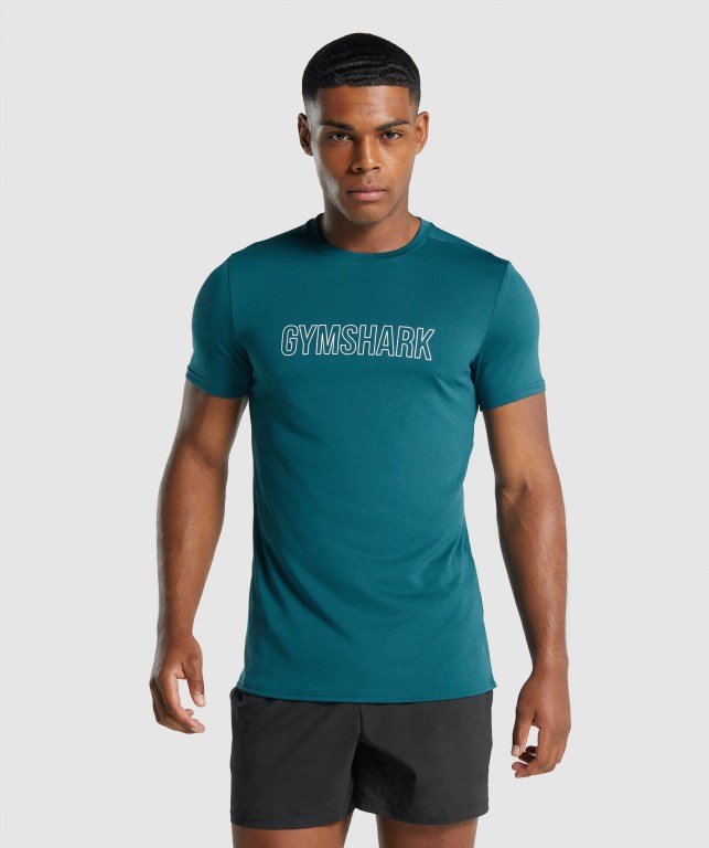 Sudaderas Gymshark Arrival Graphic Hombre Turquesa | 1om4Yl1xn8P