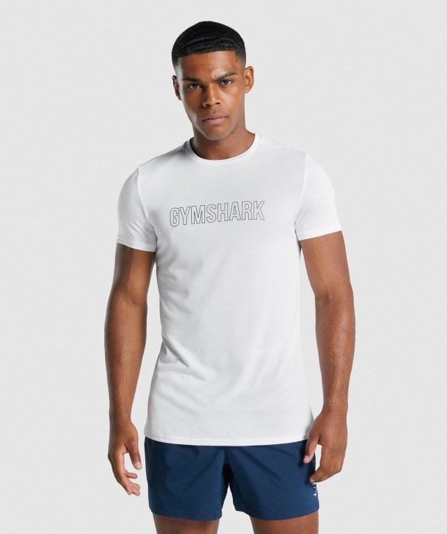 Sudaderas Gymshark Arrival Graphic Hombre Blancos | 3ThUAqU2jA2